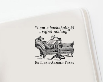 Custom Bookplate Stamp Personalized Gift for Book Lover Gif Idea for Bibliophile Custom Stamp Gift for Custom Library Stamp Gift Box