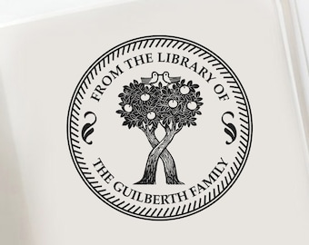 Tree of Life Personalizable Ex Libris Gift Custom Bookplate Stamp Tree Book Stamp Gift pour her Stempel Library Stamp Booklovers -21060919-