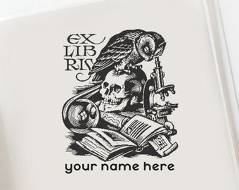 Custom Ex Libris Stamp Personalized Gift for Book Lover Gif Idea for Corporation Custom Stamp Gift for Reader Lover Library Stamp Gift Box