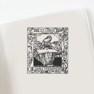 Renaissance Ex Libris Custom Stamp, Fairytale Ex Libris Stamp, Bookplate Stamp, Book lovers Gift  -19004180125