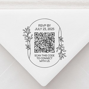 Custom QR Code Wedding Stamp RSVP Custom Stamp QR Code Wedding Rsvp Rubber Stamp Wedding Website Custom Qr Code Stamp  -120712423