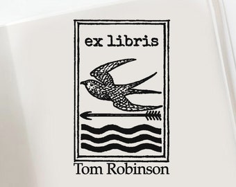 Ex Libris personalizzato per uccelli, timbro personalizzato della biblioteca, timbro di gomma personalizzato, idea regalo per gli amanti dei libri, timbro personalizzato del libro, timbro, Stempel -2217150318-