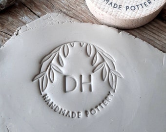 Custom Initials Clay Stamp Custom Logo Stamp for Pottery for Potters Custom Stamp Gift for Clay Maker Gift Stamp Floral PreMade Design Stamp