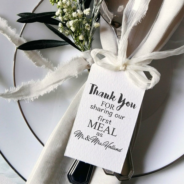 Thank You for Sharing Our first Meal Custom Stamp, Wedding Custom Tags Stamp, DIY Wedding Custom Stamp  -1648100418-