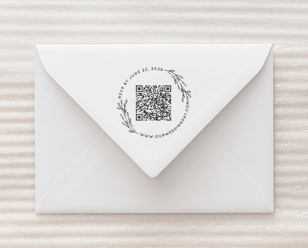 Custom QR Code Wedding Stamp RSVP Custom Stamp QR Code Wedding Rsvp