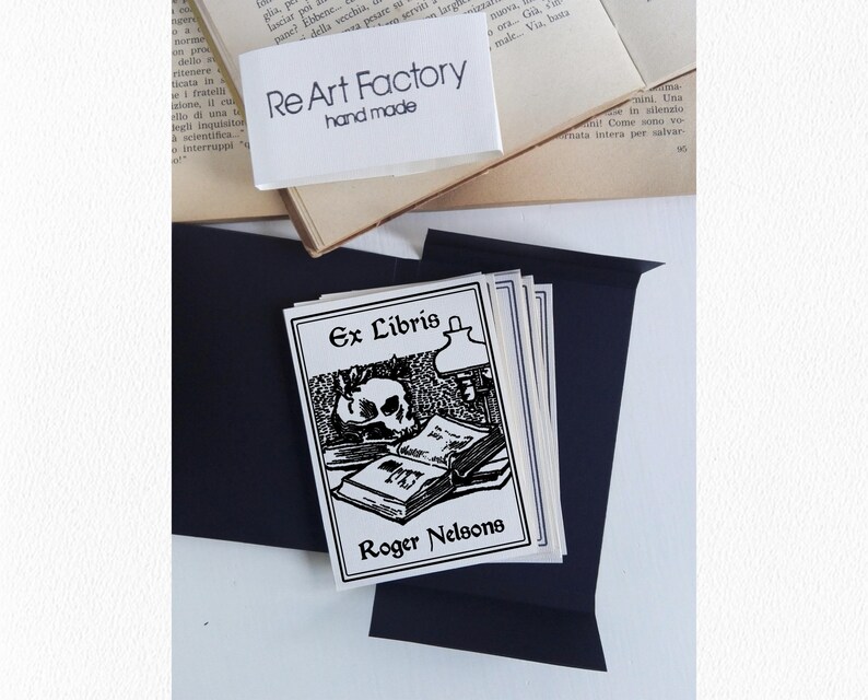 Skull Custom Ex Libris Stickers Set 1331 Custom Bookplate - Etsy