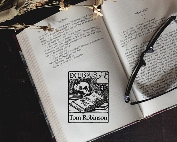 Skull Custom Stamp Custom Ex Libris Stamp Booklovers Gift Etsy Skull Custom Stamp Custom Ex Libris Stamp Booklovers Gift Etsy