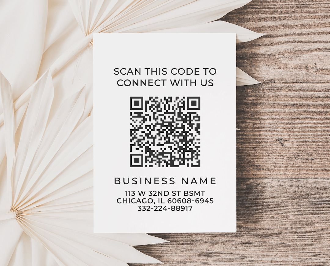 Custom QR CODE Business Stamp QR Code Business Card Stamp Small Business Branding Qr Code
