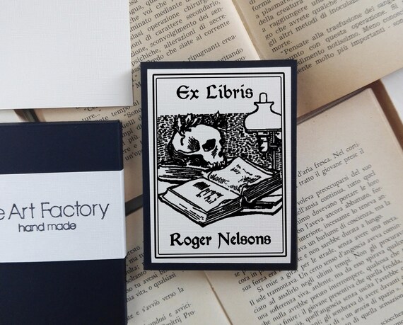Skull Custom Ex Libris Stickers Set 1331 Custom Bookplate | Etsy