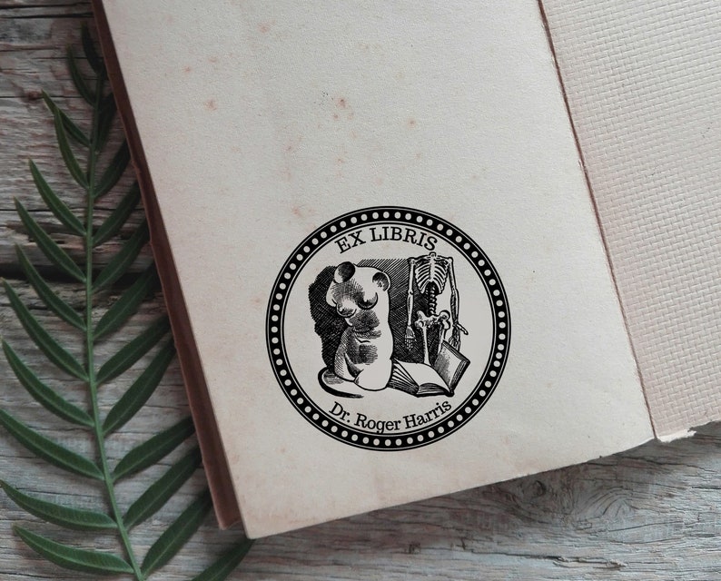Custom Ex Libris Stamp Personalizable Bookplate Gift Etsy