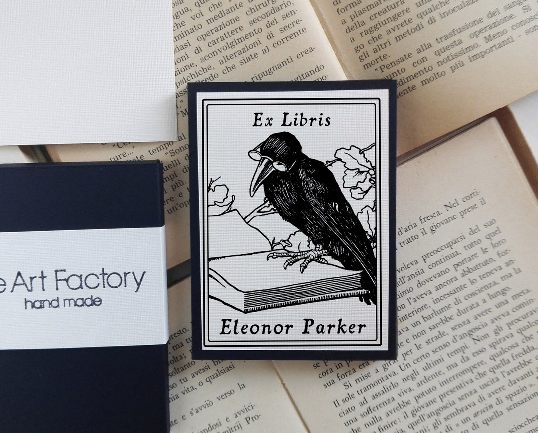 Crow Custom Ex Libris Stickers Set 1925, Crow Custom Bookplate Stickers ...