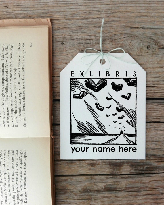 Flaing Books Exlibris Stamp, Vintage Custom Ex Libris, Booklovers Gift  Idea, Customizable Bookplate, Sellos Personalizado 1349271117 