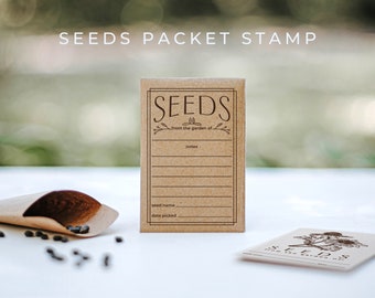 Seed Packet Labeling Stamp, Seed Labeling Stamp, From the Garden of Stamp, Wedding Custom Stamp, Garden Lover Gift  -143325-