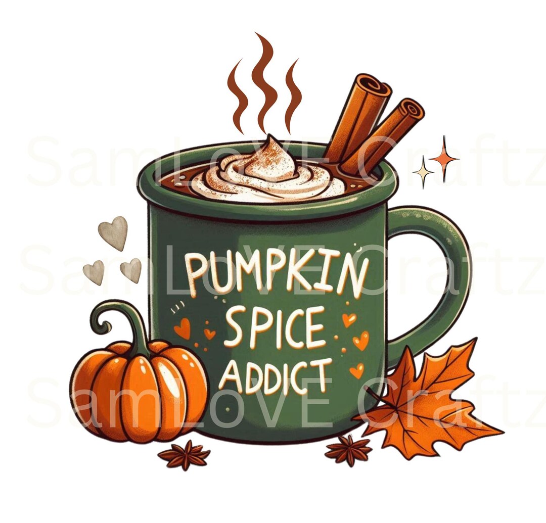 Pumpkin Spice Drink Green Mug Heat Transfer Vinyl PHYSICAL PRODUCT - Etsy