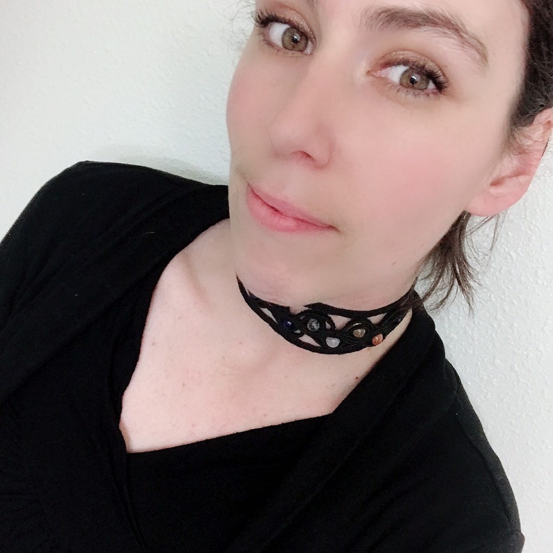 Chakra crystals choker