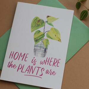 housewarming card for plant lovers, new home card, moving house card, funny houseplant card image 3