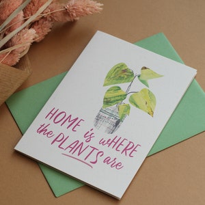 housewarming card for plant lovers, new home card, moving house card, funny houseplant card image 2