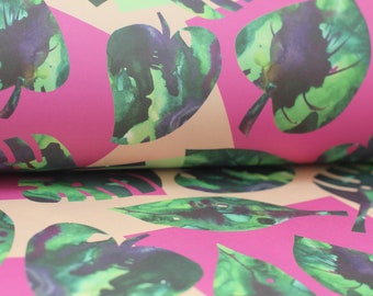 Tropical Monstera wrapping paper set