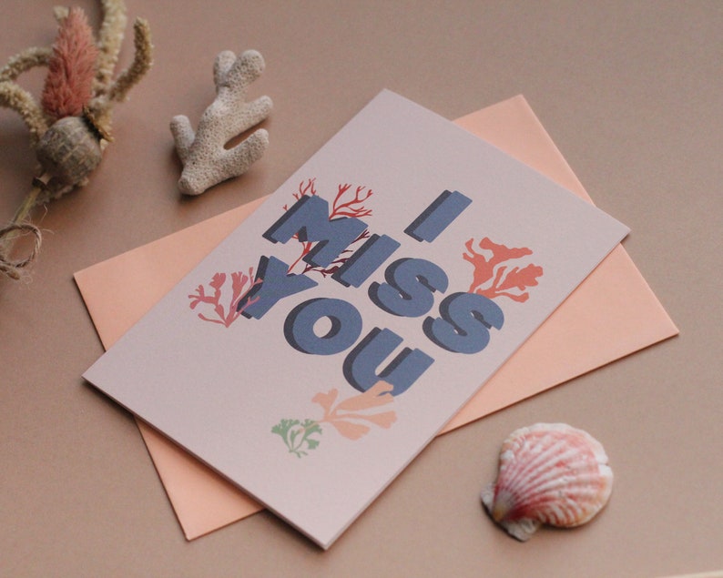 I miss you card, thinking of you, just because card, quarantine card, lockdown letters, missing you, long distance relationship image 3