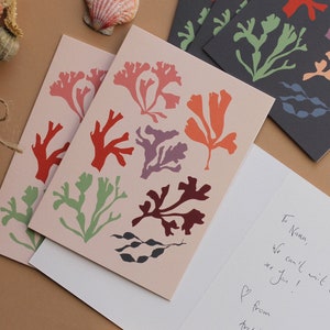 Set mit 6 Meer botanischen Grußkarten mit Umschlägen, Briefpapier-Geschenkset, Matisse-Ausschnitten, Grußkarten