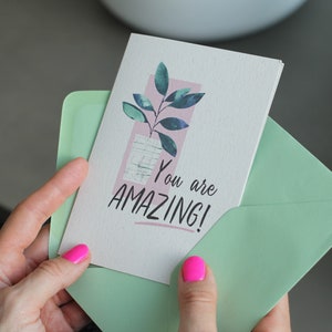 You are Amazing Positive quote card, positive affirmation, congratulations card image 4