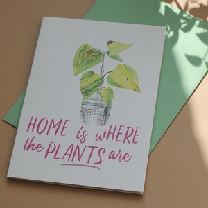 housewarming card for plant lovers, new home card, moving house card, funny houseplant card image 4