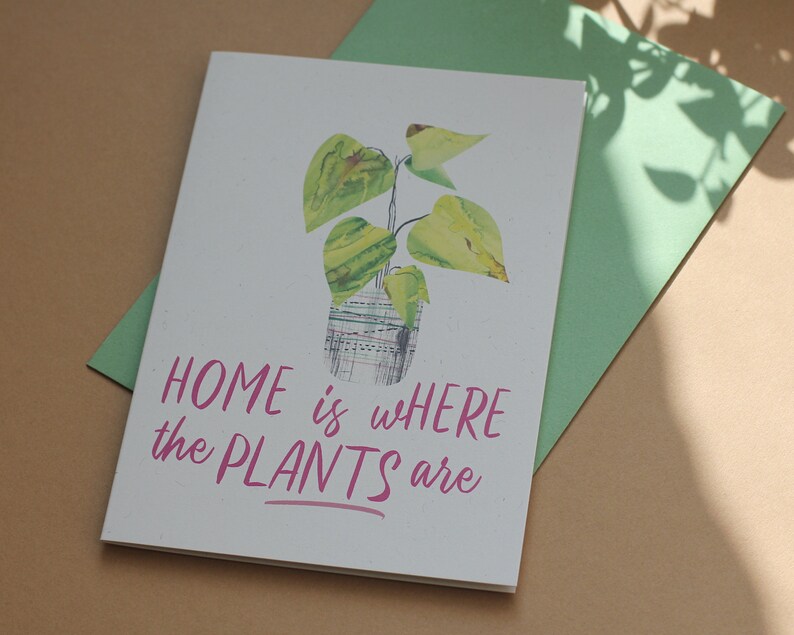 housewarming card for plant lovers, new home card, moving house card, funny houseplant card image 4