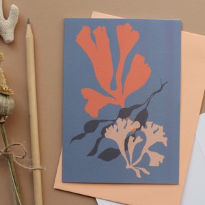Matisse inspired card, Minimal abstract card, Cutouts correspondence card, just because card