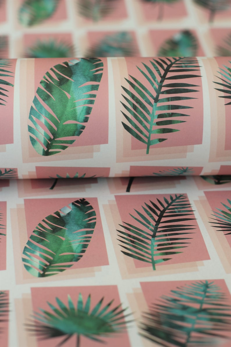 Tropical Palm print wrapping paper set image 3