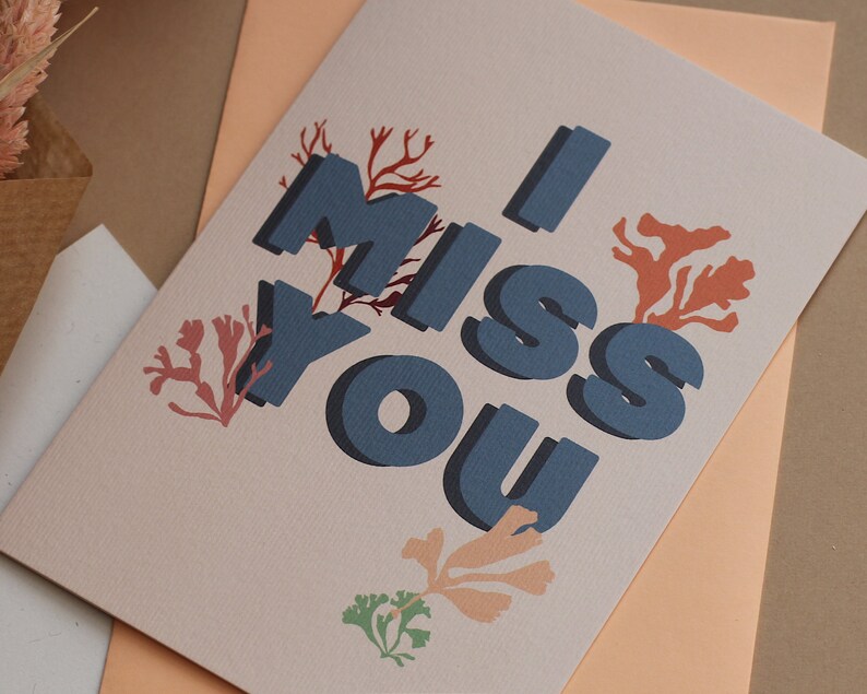 I miss you card, thinking of you, just because card, quarantine card, lockdown letters, missing you, long distance relationship image 4