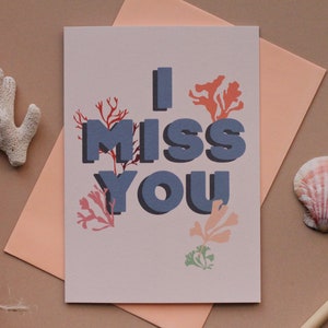 I miss you card, thinking of you, just because card, quarantine card, lockdown letters, missing you, long distance relationship image 2