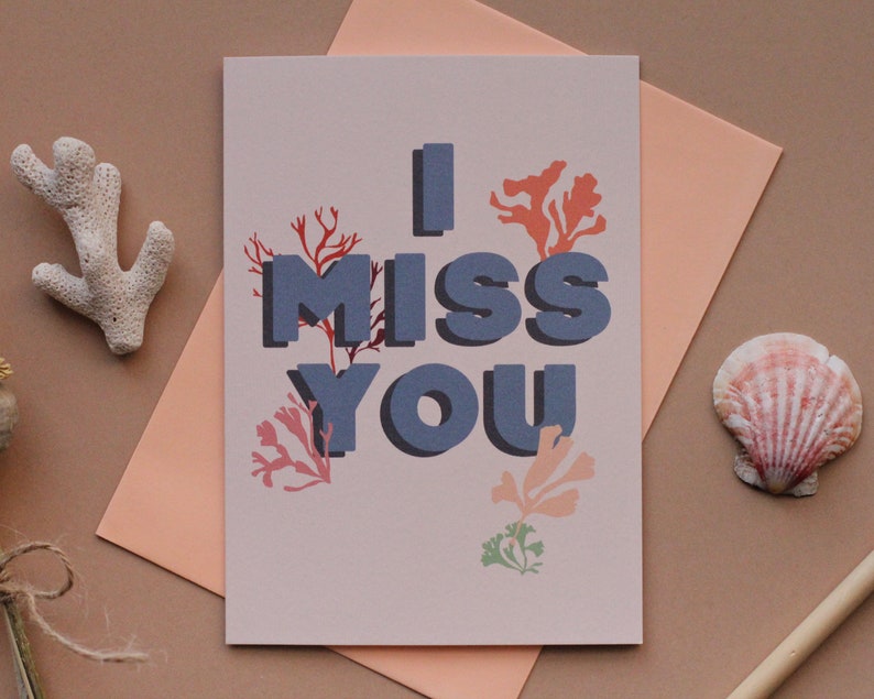 I miss you card, thinking of you, just because card, quarantine card, lockdown letters, missing you, long distance relationship image 2