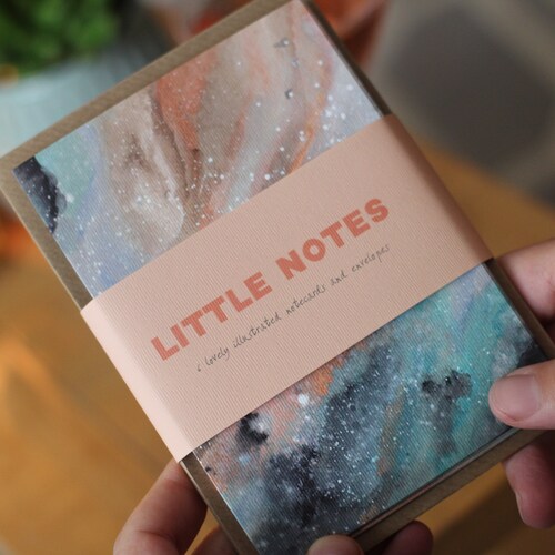 Notecard and Envelope Gift Set Galaxy Marble Set of 6 Etsy