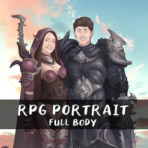 Full body RPG portrait | Dungeons and Dragons, World of Warcraft commission, Fantasy Art, DnD character commission, gamer couple.