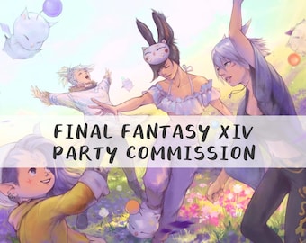 Final Fantasy XIV commission | FFXIV character commission, party commission, Final Fantasy XIV art, FF14 art, ffxiv commission