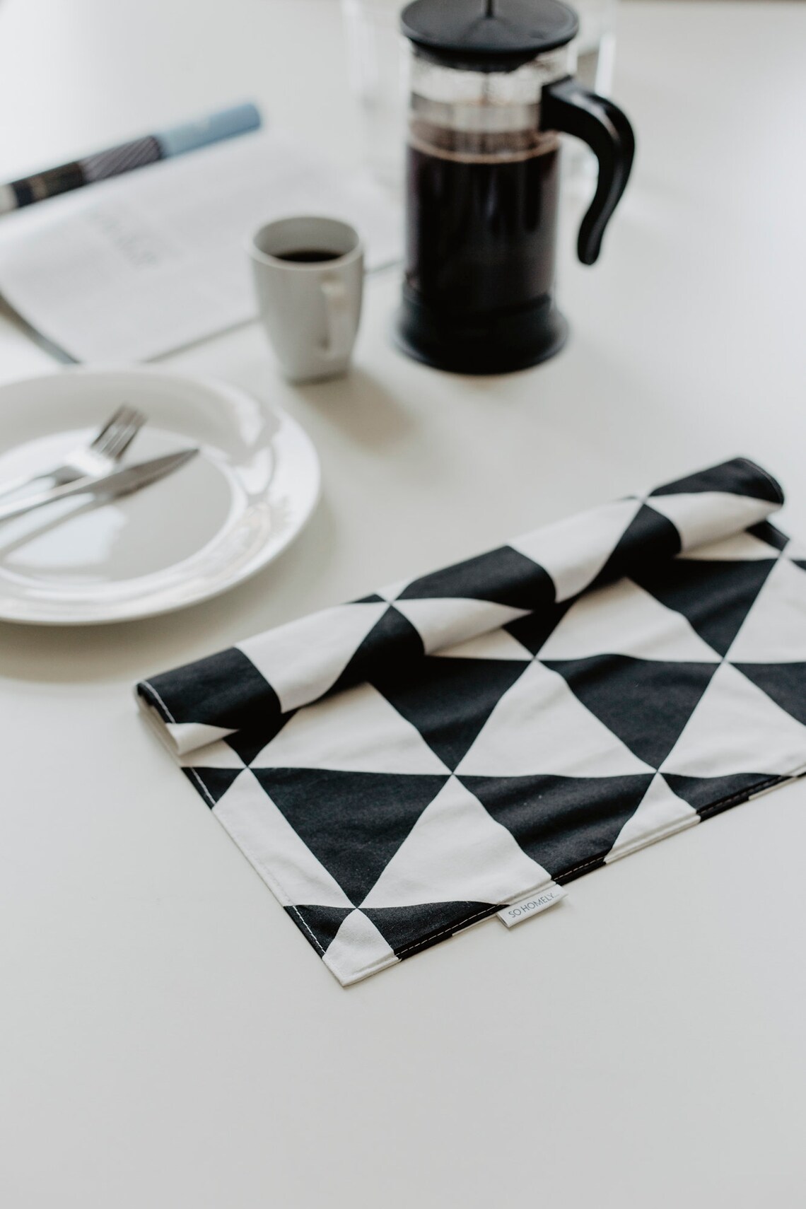 Triangles Placemat / Cotton Placemat / Minimalist Placemat / Table