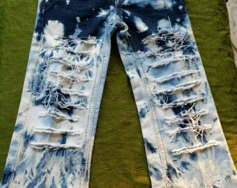 bleached ripped jeans mens