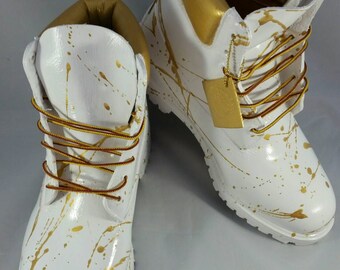 all white timberland boots mens