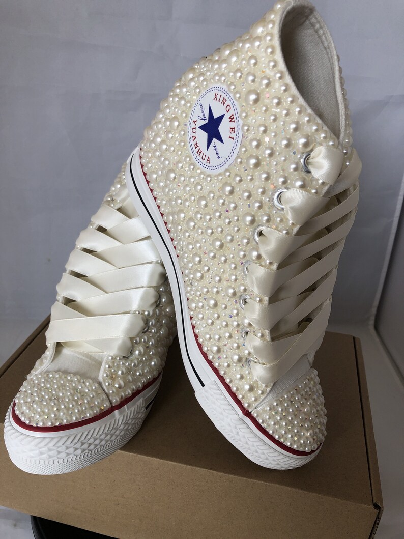 Off Brand Wedge Wedding Sneakers Bridal Sneakers Bling Etsy