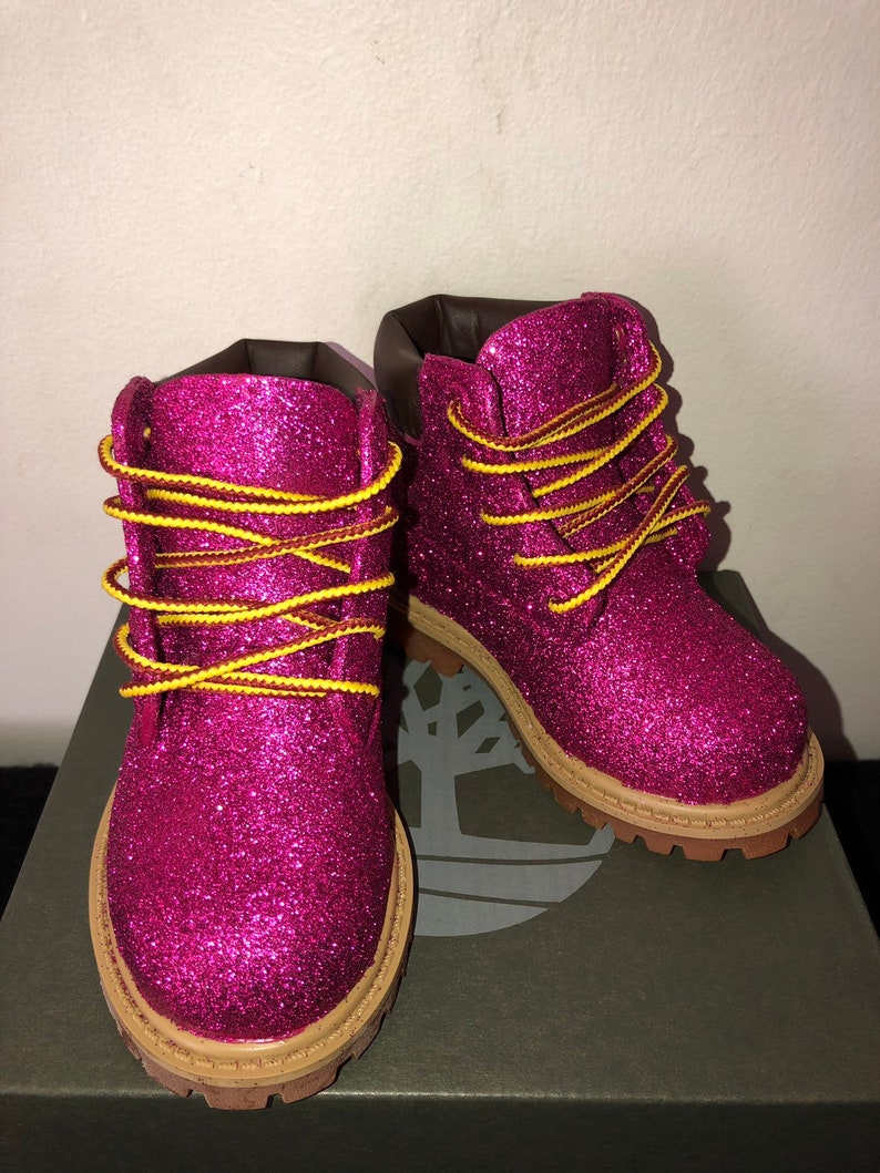 Kids Glitter Timberland Boots Custom 