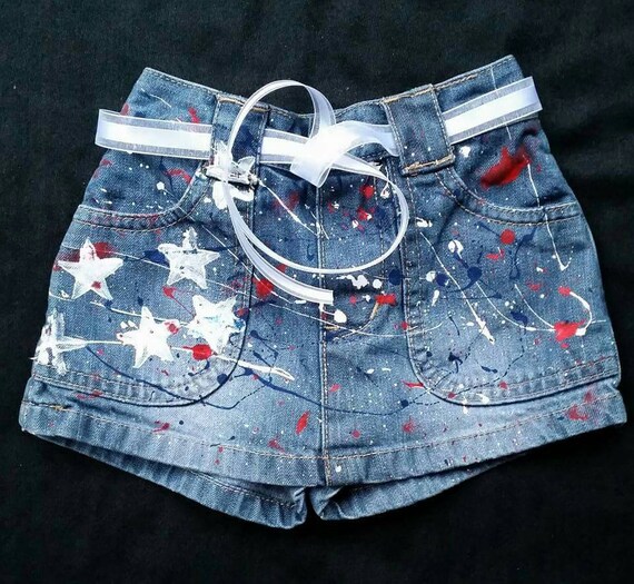 4th of July Girls Boys Patriotic Shorts Jeans Skirts | Etsy