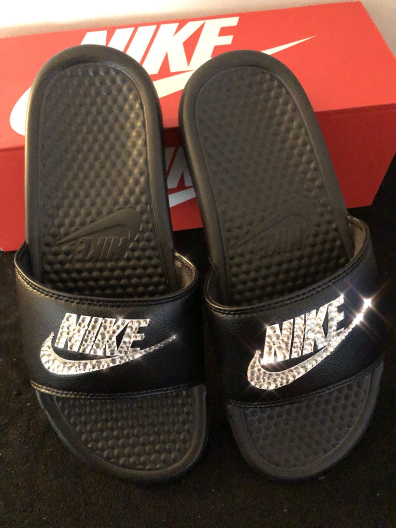 bling nike slides