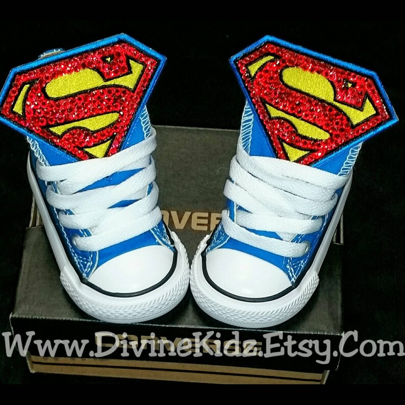 superman custom converse sneakers