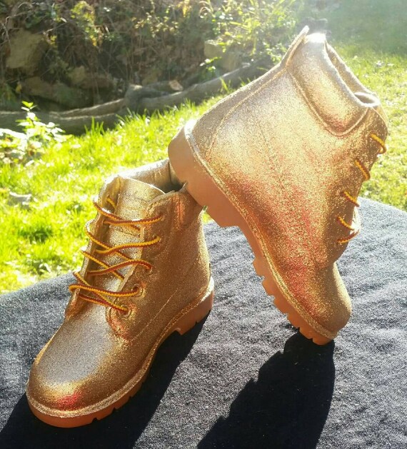 Custom Glitzer Stiefel Glitter Gold Damen Herren Timberland Kinder Timberlands XiOZuPk