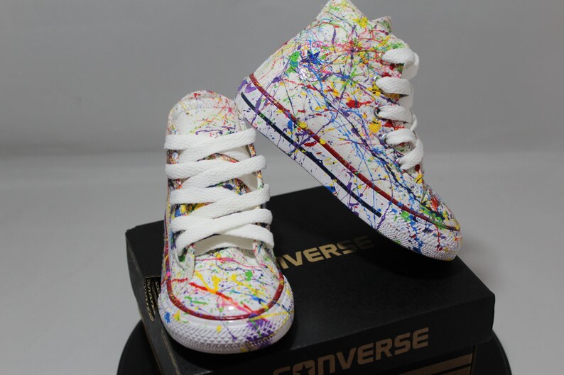 Kids Splatter Painted Custom Converse Sneakers Etsy
