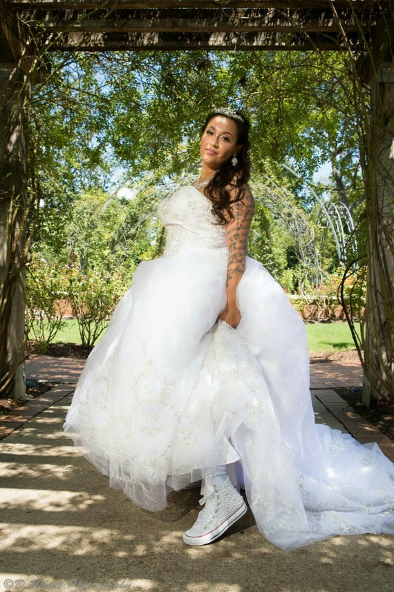 wedding dress and converse