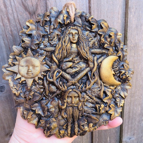 Wiccan Pagan God and Goddess Wall Plaque Pagan Moon Goddess - Etsy