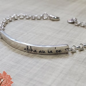 Sterling Silver Bar Bracelet, Identification Bracelet, Engraved Jewelry, Personalized Message