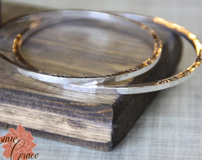 Hammered Sterling Silver Bangle Bracelet, Individual Bangle, Hammered Silver Stacking Bracelets