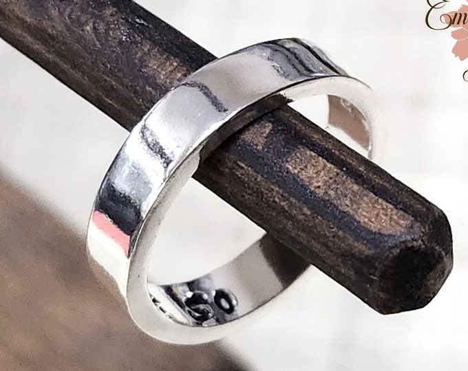Sterling Silver Personalized 5mm Ring, Thick Band, Personalized Message, Engraved Ring